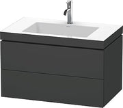Duravit L-Cube Two Drawer C-Bonded Wall-Mount Vanity Kit Graphite