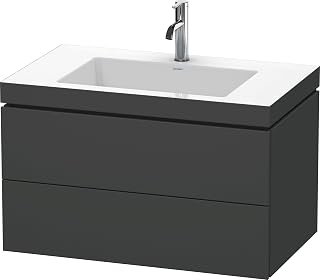 Duravit L-Cube Two Drawer C-Bonded Wall-Mount Vanity Kit Graphite