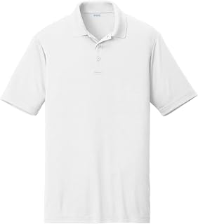 SPORT-TEK Unisex PosiCharge Competitor Polo | Casual Short Sleeve Collared Shirt for Men & Women, Athletic Fit Summer Top for Work, Golf & Tennis White