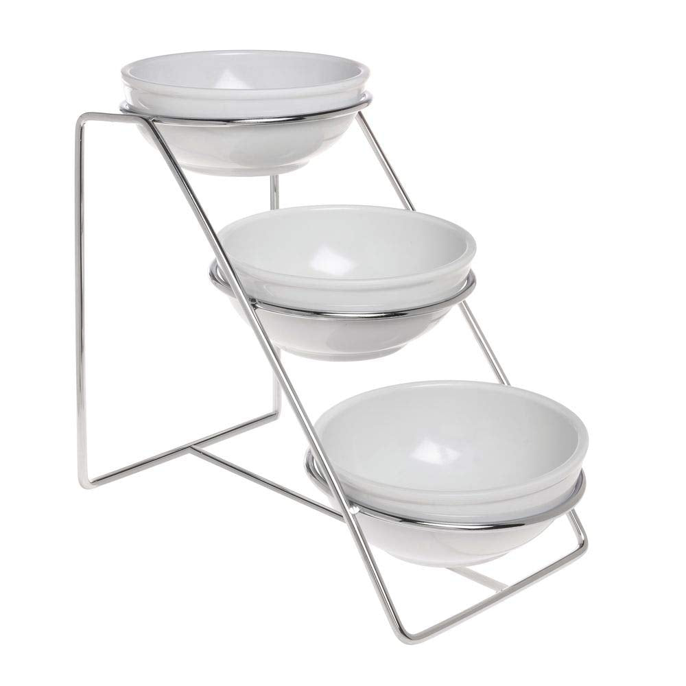 3-Tier Wire Bowl Holder - Chrome by HUBERT – Wire, Silver, Model 62629