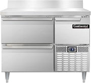 DLFA43-SS-BS-D Designer Line Freezer Base Worktop Unit, 43" W, Full Stainless, Backsplash & Two Drawers