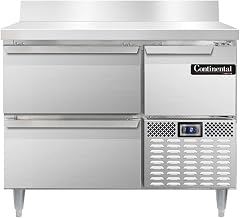 DLFA43-SS-BS-D Designer Line Freezer Base Worktop Unit, 43" W, Full Stainless, Backsplash & Two Drawers