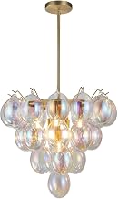 ArtCraft AC11999LU Globo - 9 Light Chandelier-24.75 Inches Tall and 25 Inches Wide, Finish Color: Brass, Glass Color: Iridescent