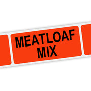 Specialty Printing Meat Loaf Mix Grabber Label Dayglo Red with Black Print by Phipps Label – 1.375 x 3/4 inches, Paper, Dayglo Red With Black Print, Pack of 1000, Model 80394
