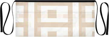 Brown Stripe Pattern Waist Apron with 3 Pockets Waiter Server Short Aprons 25.2x11.8 Inch Stain Resistant Apron for Kitchen Garden Restaurant 1 Pack