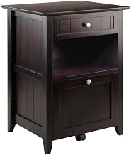 Furnifact Filing Cabinet, Coffee Finish, Wainscoting Panels, File Drawer, Rolling Casters, Office Storage, Solid/Composite Wood