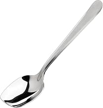Winco 8" Slanted Stainless Steel Plating Spoon, Solid Construction