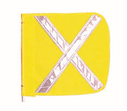 Heavy Duty Replacement 16" Yellow with White X Warning Whip Safety by Checkers – 16" Flag, Nylon, Yellow with White X, Model FS9025-16-Y