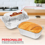 Stock Your Home Pans + Lids / 50 Pack / Silver Loaf Pans