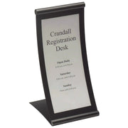 Concurva Table Sign Holder 6 x 12 Black by HUBERT – Metal, Black, Model CTC-CUSTOM-BLK
