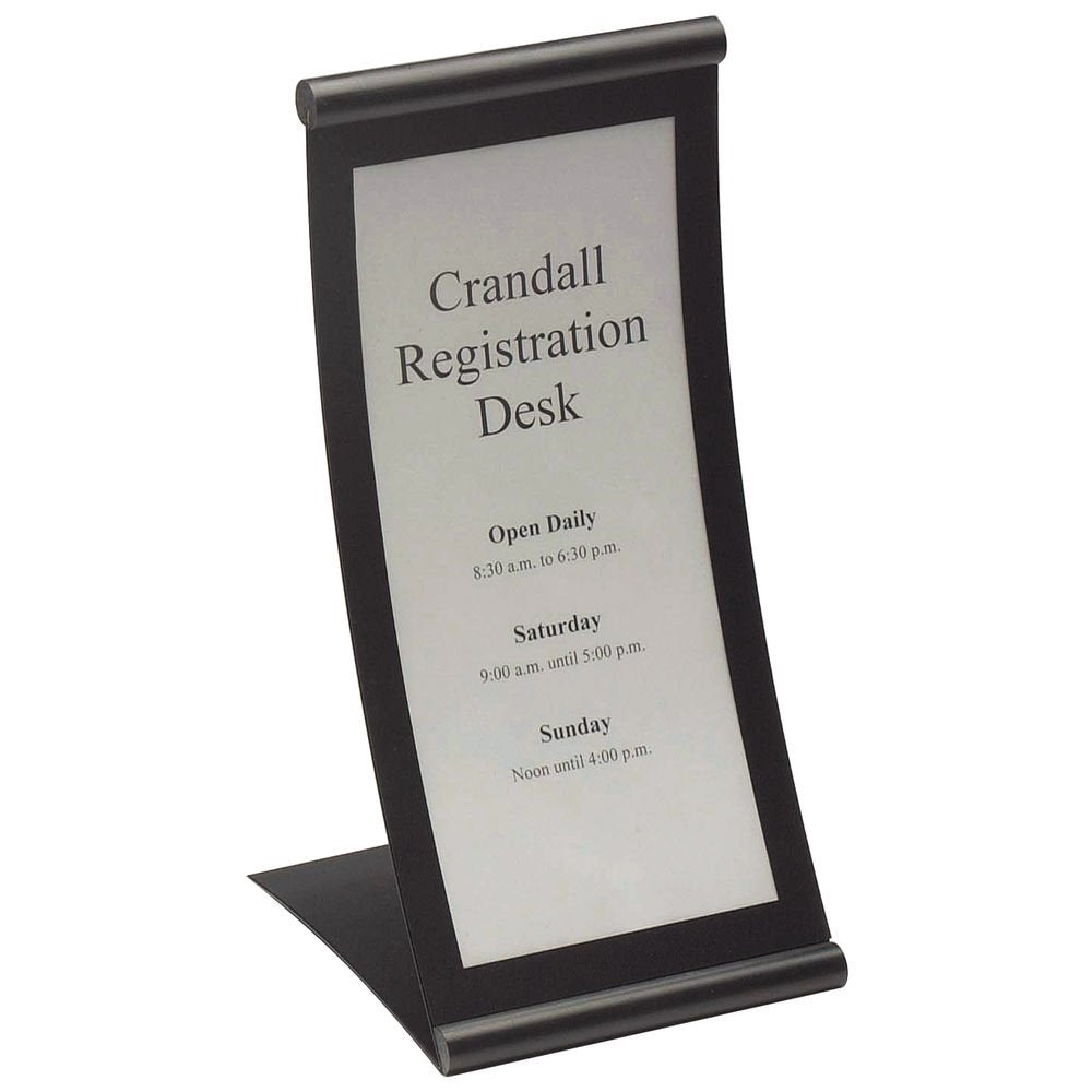 Concurva Table Sign Holder 6 x 12 Black by HUBERT – Metal, Black, Model CTC-CUSTOM-BLK