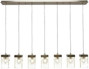 Nouvelle 7 Light Linear Pendalier in New Age Brass (3217-NAB-530)