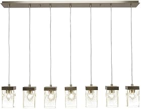 Nouvelle 7 Light Linear Pendalier in New Age Brass (3217-NAB-530)