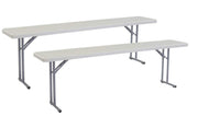 (2 Pack) 18" x 96" Heavy Duty Seminar Folding Table by National Public Seating – 8 Foot (2 Pack), Plastic, Speckled Grey, Pack of 2, Model BT1896/2