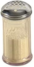 American Metalcraft SAN319 Plastic Shaker - 12 oz Capacity - Clear SAN Plastic Body With Stainless Steel Perforated Top - Extra Large ¼” Holes - 5-3/8 in H X 3 in Diameter -Dishwasher Safe