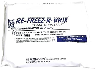 Polar Tech RE-FREEZ-R-BRIX RB60 Foam Refrigerant Packs, 64oz Capacity (Case of 3)