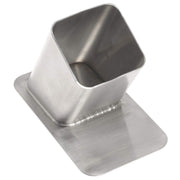 Stainless Steel Closed Bottom Tong Holder - 3 3/10"W x 5 3/4"D x 4"H by HUBERT – Stainless Steel, Gray, Model SSTH-6X3X4