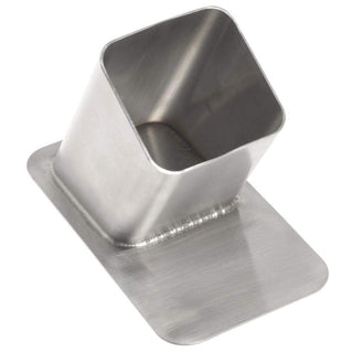 Stainless Steel Closed Bottom Tong Holder - 3 3/10"W x 5 3/4"D x 4"H by HUBERT – Stainless Steel, Gray, Model SSTH-6X3X4