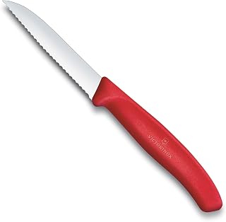 Victorinox Swiss Classic 3 in Serrated Paring Knife, Pointed Tip, Red