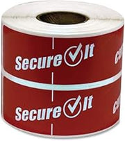 National Checking Company secureit tamper evident food container seals, 1" x 3", red, paper, 250/roll, 2 rolls/pack