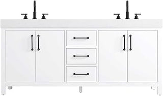 Elegant Kitchen and Bath 72" Double Bathroom Vanity in White