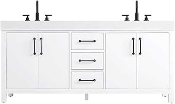 Elegant Kitchen and Bath 72" Double Bathroom Vanity in White