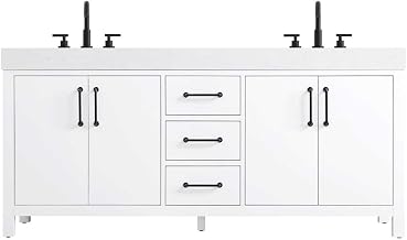 Elegant Kitchen and Bath 72" Double Bathroom Vanity in White