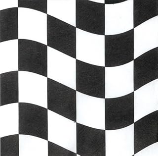 Creative Converting 54 Count Lunch Napkins, Black and White Check