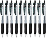 Zebra Technologies Zebra Sarasa Clip 0.4 Retractable Gel Ink Pen, Rubber Grip, 0.4mm, Black Ink, Value Set of 10