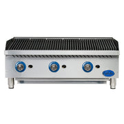 Food Equip Countertop 36" Cast Iron Radiant Gas Charbroiler by Globe – Stainless Steel, Metallic, Model GCB36G-CR