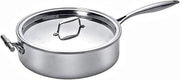 5934 Cook Buffet Collection 4 Quart Induction Chafing Dish, Round, with Lift Off Hammered Dome Lid & Long Handle