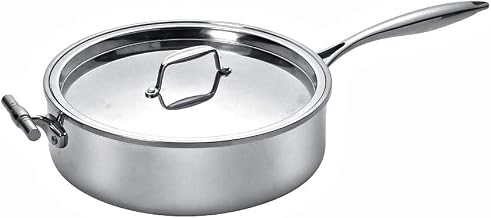 5934 Cook Buffet Collection 4 Quart Induction Chafing Dish, Round, with Lift Off Hammered Dome Lid & Long Handle