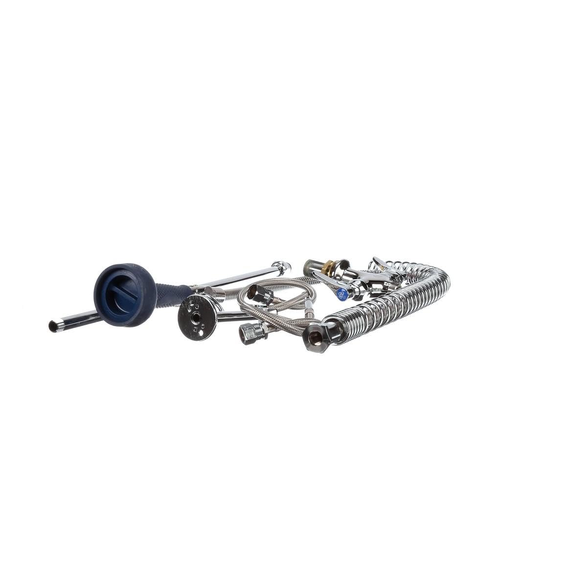 Easy-Install Pre-Rinse Single Hole Deck Mount 24-Inch Riser 1.07 GPM Spray Valve by T&S Brass – Brass, Silver, Model B-0113-B08