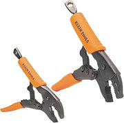 KLEIN TOOLS 38660 Locking Pliers Set, 7-Inch and 10-Inch Curved Jaw Pliers, Quick Release Handles, High Torque and Gripping Power, 2-Piece