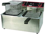 Countertop Comm. Deep Fryer, Twin Well W/ Lid, 32 lbs Oil Capacity by Winco