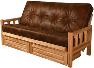 Starlight Canyon Home Brown Futons with Comfortable Mattress, Wooden Frame, Elegant Design, and Versatile Seating and Sleeping Solution