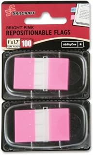 AbilityOne Self-Stick Repositionable Flags, Bright Pink 7510-01-399-1153: Package, 50 Item(s)