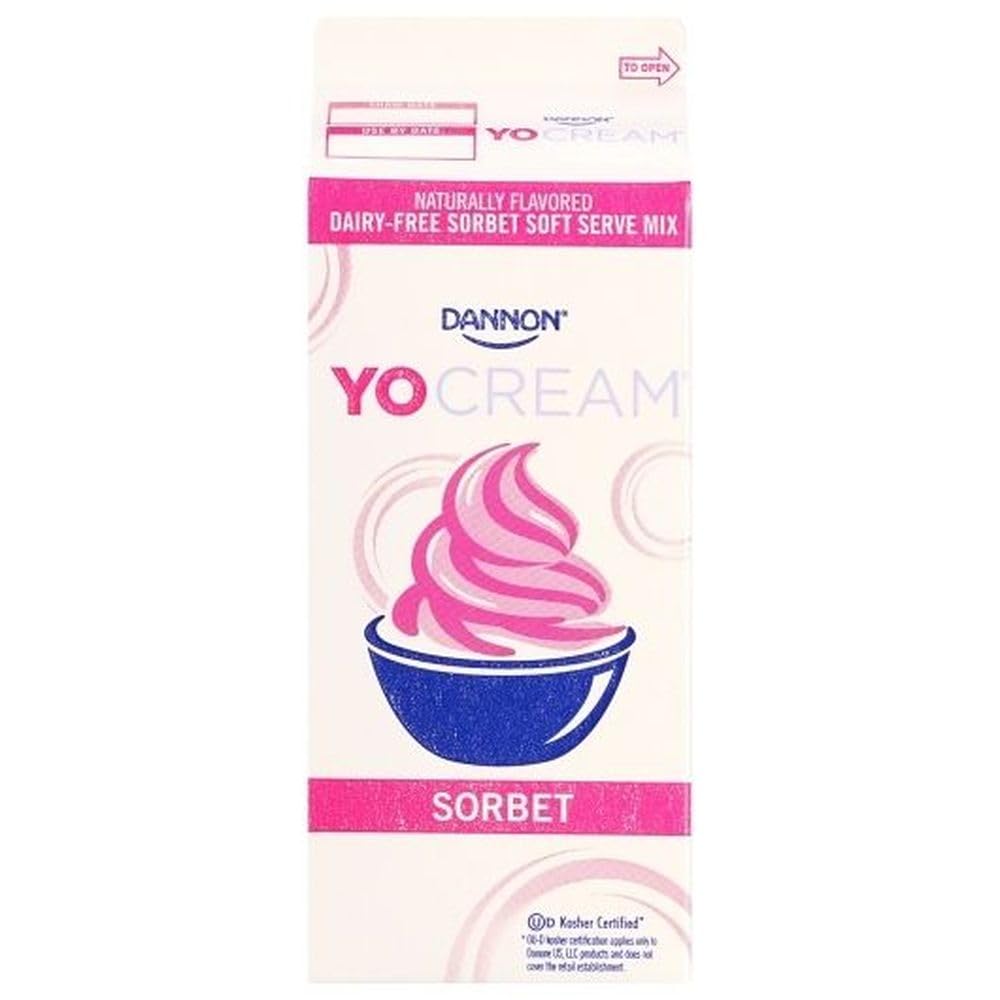 Yocream Pomegranate Raspberry Soft Serve Sorbet Mix by DANNON – 8.3 inches (W) x 10 inches (H) x 12.5 inches (L), Pack of 6