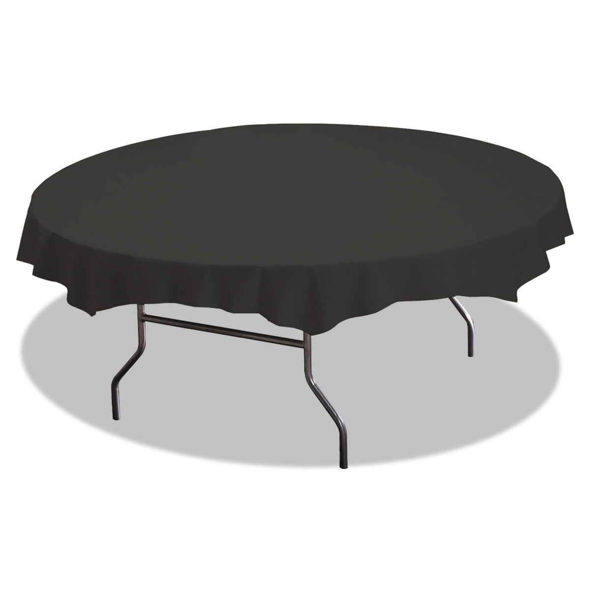 Round Black Plastic Table cover by Hoffmaster – Plastic, Pack of 12, Model 112013