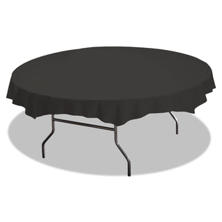 Round Black Plastic Table cover by Hoffmaster – Plastic, Pack of 12, Model 112013