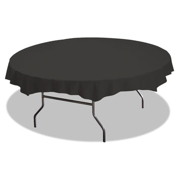 Round Black Plastic Table cover by Hoffmaster – Plastic, Pack of 12, Model 112013