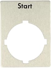 CBK-NPE19 | ABB Fixed NAMEPLATE, Engraved 'Start', Silver-Grey Aluminium Finish