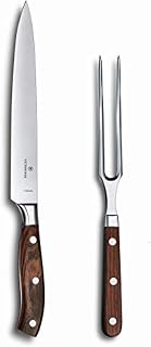 Victorinox Grand Maitre Carving Set - Knife Set for Kitchen Accessories - Includes Cooking Knife & Carving Fork - Premium Kitchen Utensils - Wooden Handle, 2-Piece Set