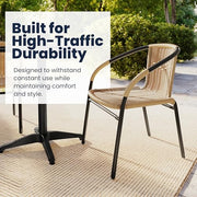 Flash Furniture Beige / Set of 2 / Modern Patio Dining Chairs