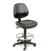 Interion Armless Task Stool with 24" to 29" Pneumatic by Global Industrial – 23.66"L x 23.66"W x 12.32"H, Black, Model 571119
