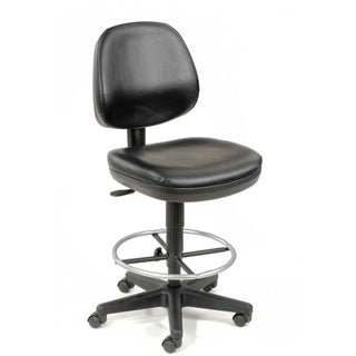 Interion Armless Task Stool with 24" to 29" Pneumatic by Global Industrial – 23.66"L x 23.66"W x 12.32"H, Black, Model 571119