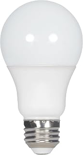 Satco 5.5W A19 LED Light Bulbs, 3000K Warm White, 450 Lumens, Frosted, Medium E26 Base, Non Dimmable, 120V, Damp Rated, 40W Incandescent Replacement, Multipack (1 Pack of 4 Bulbs, Total 4 Bulbs)