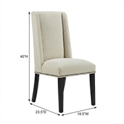 Beige Fabric Dining Chair with Comfortable Backrest by Furnifact – Beige