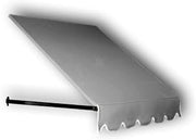 AWNTECH 10.38 FT. Dallas Retro Fixed Awning 124.5 in. W X 24 in. H X 48 in. D Acrylic Fabric in Gray RT24-10G