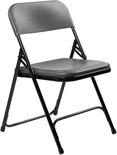 National Public Seating 820 800 Series Premium Lightweight Plastic Folding Chair, Charcoal Slate - Pack of 4
